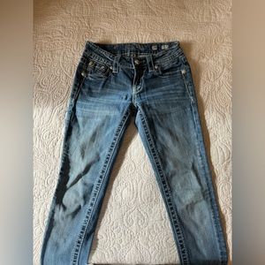 Miss Me Signature Low Rise Skinny Jeans Y2K Bling Rhinestones Embellished 24